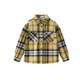 DAVE&BELLA children's shirts plus velvet medium and large children's shirts winter new little boy clothes boys plaid shirts large children's tops yellow plaid in stock 120 cm (recommended height 110-120cm)