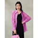 
Pink Blue Wardrobe 2024 Spring and Summer i New Tiansi Corrugated Cloud Smoke Gauze Loose Long Sleeve Shirt for Women 5A2C983 Morning Pink L