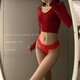 Universal Hot Whisper Lace Panties Women 2025 New Low Waist Sexy Temptation Thong Hollow Big Red M (80-100Jin Jin is equal to 0.5kg)