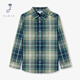 JACADI French boys' long-sleeved shirt new pure cotton spring and autumn versatile plaid top 2043783 gray/multicolor 779 120 /6A