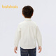 Balabala children's clothing boys' long-sleeved shirt spring and autumn fashionable classic top off-white 120 cm