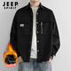 JEEP SPIRIT Jeep shirt men's long-sleeved autumn and winter velvet warm shirt men's loose versatile jacket casual top men's clothing