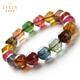 La Yun Feiyin Brazilian Tourmaline Bracelet Women's Single Circle Transparent Rainbow Authentic Candy Color Wangfu Bracelet 7mm