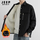 JEEP SPIRIT Jeep shirt men's long-sleeved autumn and winter velvet warm shirt men's loose versatile jacket casual top men's clothing