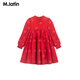 M.Latin shopping mall same style New Year's greetings children's dress 26 spring new style girl's buckle red dress bright red 120