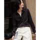 Demana Mocha Mist Winter Retro Style Warm Brushed Shirt Design Pocket Loose Shirt Women's Top