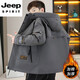 JEEP SPIRIT work jacket men's autumn and winter velvet thickened hooded jacket men's high-end cotton clothing outdoor jacket MY216 dark gray cotton L (about 110-130 Jin Jin equals 0.5 kg can be worn)