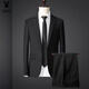Playboy (PLAYBOY) men's suit, high-end suit, four-piece suit, business formal attire, vest, professional attire, interview, work, groom's suit (single piece), black blazer S