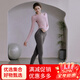 Yoga girl yoga clothing women's suit autumn gym running Pilates long-sleeved fitness sportswear green top + gray trousers S (80-95Jin Jin equals 0.5kg)