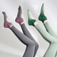 Yoga socks, non-slip, professional women's Pilates training special five-finger socks for adults, indoor fitness sports floor socks, 2 pairs, gradient grape gray + gradient lime
