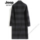 JEEP SPIRIT new double-sided woolen coat men's fashion trend plaid wool coat loose woolen windbreaker jacket winter black and gray plaid 2024 new color L
