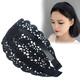 Rongxia hairband Korean wide-brimmed bow to cover white hair artifact mom Internet celebrity lace hairband pressure hairpin hairpin headband female black F107