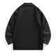 MMOPTOP silhouette lapel windbreaker autumn and winter men's British style loose high-end casual jacket MFY02 black XL