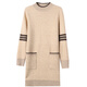 Ordos City 100 pure cashmere mid-length plus velvet sweater for women's winter outer wear thickened one-piece velvet base beige_Collection and purchase priority delivery S_Recommended 95Jin Jin equal to 0.5 kg or less