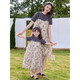 Shijanu parent-child outfit mother-daughter summer mother-daughter parent-child super fairy fake two-piece skirt summer new Korean version chiffon splicing short-sleeved medium 90 cm baby girl