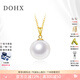 DOHX Edison Natural White Pearl Pendant Necklace 18K Gold Highlight Necklace Clavicle Chain Jewelry Gift for Girlfriend Yellow 18K Gold Buckle 10-11mm with Silver Chain