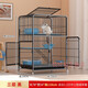 Cat cage with toilet in one, suitable for large and small kittens, home indoor four-story cat cage, villa, super large, free, three-story, black 78*55*110, classic model without cat litter, package one closed cat litter box + storage box