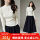 Late White New Product 2025 Autumn Fashion Sweater Versatile Solid Color Casual Commuting Sweater Women's Off-White XL