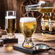Craft beer mug for home living room set personalized crystal glass draft beer mug for commercial bar KTV2025 new style gold foil classic model number 500ml 6 pieces + metal tray