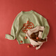 Papa new winter parent-child sweater for boys and girls thickened soft knitted inner layer apricot 110