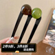 Case makeup Chinese Valentine's Day new Chinese style u-shaped beaded three-tooth hairpin for women, Chinese-style hairpin, comb ball hairpin, hairpin, coffee green-three-tooth hairpin