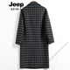 JEEP SPIRIT new double-sided woolen coat men's fashion trend plaid wool coat loose woolen windbreaker jacket winter black and gray plaid 2024 new color L