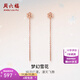 Saturday Fortune (ZLF) 18K gold ear wire snowflake rose gold earrings for birthday girlfriend, a pair