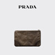 PRADA/Prada Gift Men's Metal Logo Decorated Cow Leather Clutch Army Green