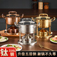 CZGY316L high-end single-person small hot pot gas stove, one person, one pot, household small commercial club inflatable small hot pot, real titanium steel 316L five-layer extra thick_rose gold_Swiss style stove core-lifetime warranty 16cm
