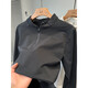GOLDLION G+ Goldlion half-zip Henry collar long-sleeved T-shirt men's 2025 new autumn sports and leisure black M