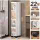 Nafenai bathroom sandwich storage cabinet storage cabinet kitchen floor storage cabinet removable finishing cabinet toilet side narrow slot cabinet 22*25*127 foldable new four-layer 8 compartment