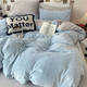 Fantasy winter coral milk velvet duvet cover single piece double-sided thickened flannel duvet cover winter dormitory single plush quilt baby blue + light gray double-sided warm velvet delicate and warm 180x220cm milk velvet duvet cover single piece