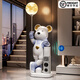 Jizhao violent bear ornaments large living room floor-standing Xiaoai audio TV cabinet next to the sofa high-end light luxury housewarming gift extra large blue (Xiaoai speaker + electronic clock) height 132cm