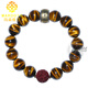 MARDOTG red, blue, and yellow tiger eye stone bracelet for men, amulet for the year of life, Pixiu bracelet, Buddhist beads, jewelry gift, red tiger eye stone, 18MM bead diameter