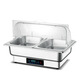 Stainless steel buffet stove insulation stove electric heating Buffy stove canteen hotel buffet insulation table dining table transparent cover double compartment deepening 13.5 liters / touch version
