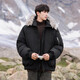 VUUG Outdoor Functional Wind Cotton Jacket Men's Solid Color Versatile Fur Collar Coldproof Korean Style Fashion Cotton Jacket Black S