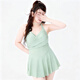 Bangbo Shi Swimsuit Women's Fat mm Halter One-piece Slightly Fat Girl Slim Belly Covering Skirt Women's Large Size Sexy Swimsuit Large Size Halter Swimsuit Green - With Breast Pad L (Suitable for 100-150 Jin Jin equals 0.5 kg)