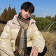 ARMANI EXCHANGE Armani scarf men's winter Korean style versatile student warm thickening boys gift trendy fashionable men's scarf khaki