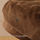 Uncle Beard's Autumn and Winter Corduroy Beret Women's Korean Retro Versatile Face-Showing Little Painter Hat Literary Style Apricot One Size (55-59cm Adjustable