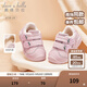 DAVE&BELLA children's sneakers, sweet baby key shoes, plus velvet children's casual shoes, toddler shoes, girls' shoes, winter style, pink, in stock, size 22