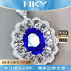 HEEKAIYI Sapphire Necklace for Women Royal Blue 18k Gold Diamond Pendant Chinese Valentine's Day Birthday Gift for Wife and Girlfriend Selected 1.92 Carat/Royal Blue