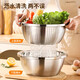 Stainless steel hot pot basin food grade thickened 316 kitchen household vegetable basin washbasin extra thick deepened and basin extra thick 316 drain basin one 30cm