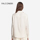 FALCONERI End of Season Discount Women's Commuting Fashion Versatile Striped Mulberry Silk Shirt DML426V Pearl Color-8176 L