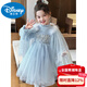Disney Elsa Princess Dress Autumn Girls Elsa Dress Frozen Girls Autumn Winter Skirt Children's Birthday Dress Blue 100 cm