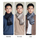 Shanghai Story New Autumn and Winter Scarf for Men Sheep Wool Knitted Lamb Wool Warm Thickened Scarf for Elders Gift Box Gentleman Style - Light Brown