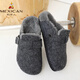 Scarecrow gray thick-soled shoes winter toe-cap furry slippers women's outer wear lazy half-slippers Boken shoes gray counter version 35