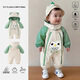 Disney (Disney) autumn and winter baby jumpsuit type A children's outdoor windproof and warm clothes baby hooded crawling clothes cotton-padded clothes khaki 36cm 66