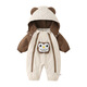 Disney (Disney) autumn and winter baby jumpsuit type A children's outdoor windproof and warm clothes baby hooded crawling clothes cotton-padded clothes khaki 36cm 66