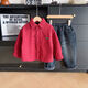 Boys' velvet shirts, winter New Year's festive clothes, autumn and winter children's New Year's greetings winter clothes, boys' Christmas shirts, red velvet 130