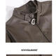 GENIUS international first-line brand spring and autumn new soft leather jacket for men, loose, trendy and versatile, men's leather jacket, fashionable top, autumn clothing, black 2XL, suitable for 180-210Jin Jin is equal to 0.5 kg